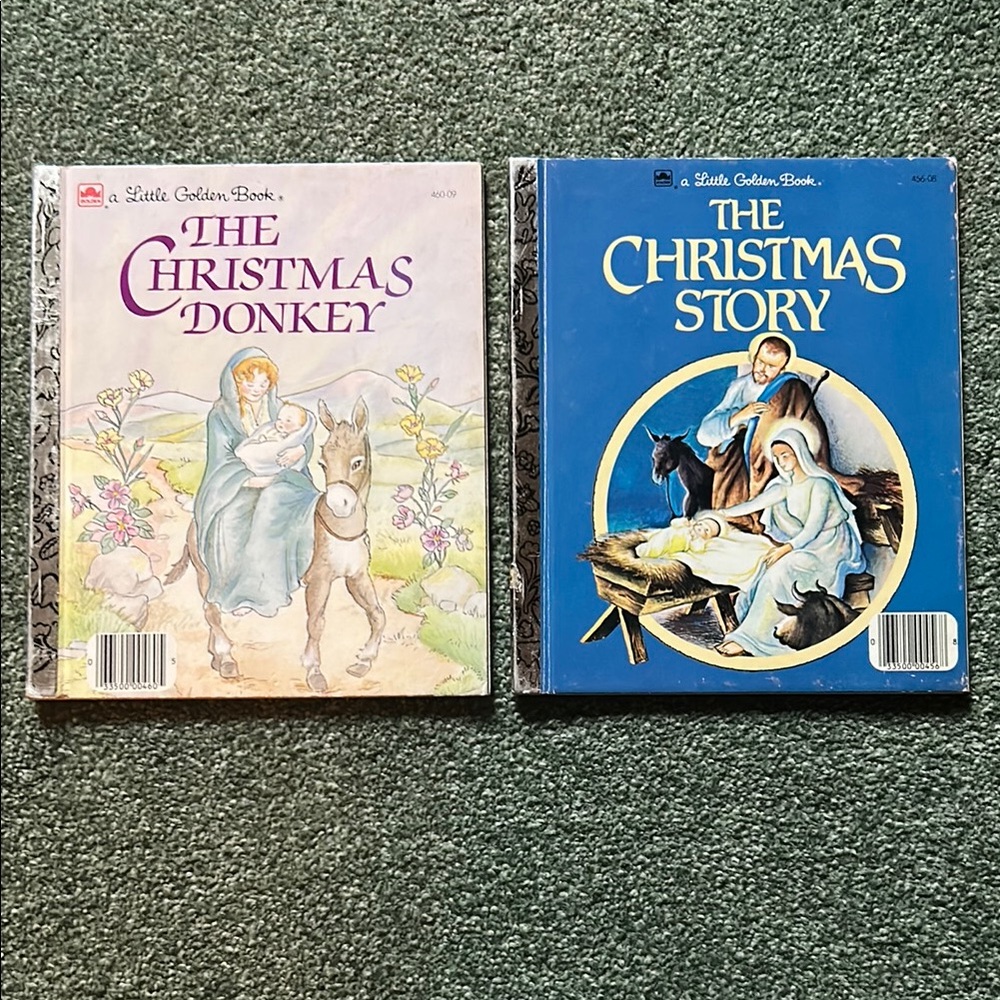The Christmas Donkey and The Christmas Story Books Little Golden Books 1980 1984